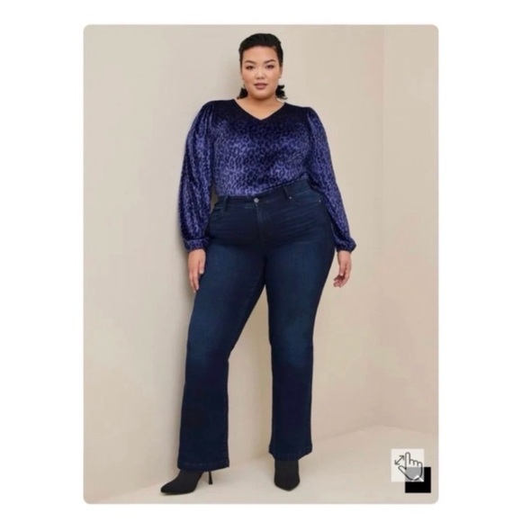 TORRID Blue Velvet Animal Print Bodysuit - Picture 1 of 8